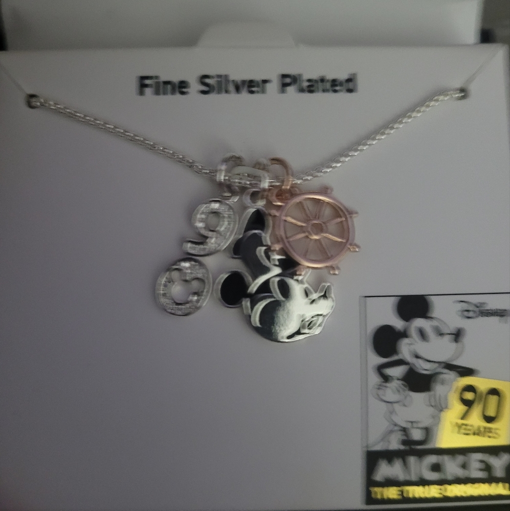 DISNEY Mickey Mouse 90 Anniversary Steamboat Necklace